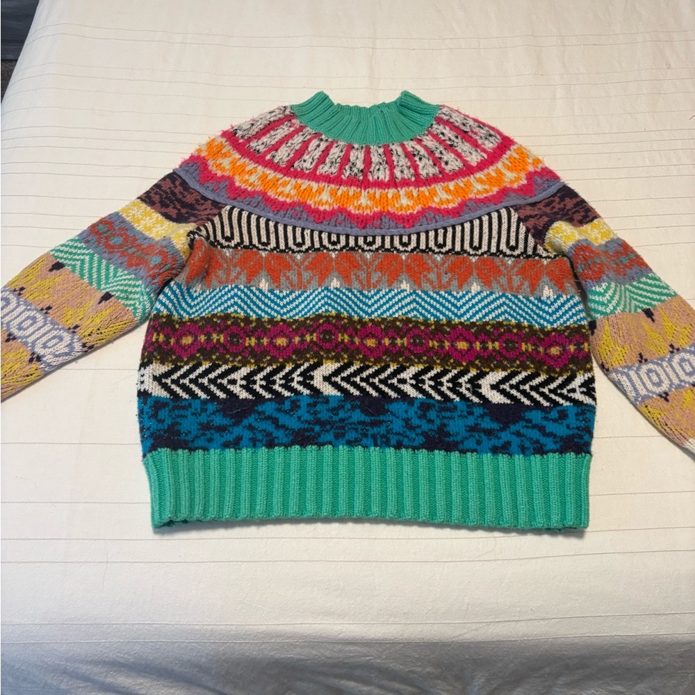 Anthropologie Multicolor Patterned Sweater